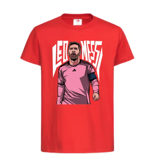 Дитяча футболка Leo Messi art Червоний фото