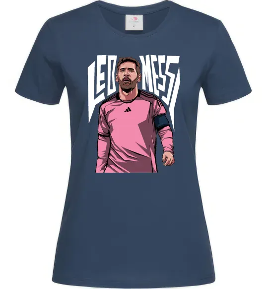 Женская футболка Leo Messi art Темно-синий фото