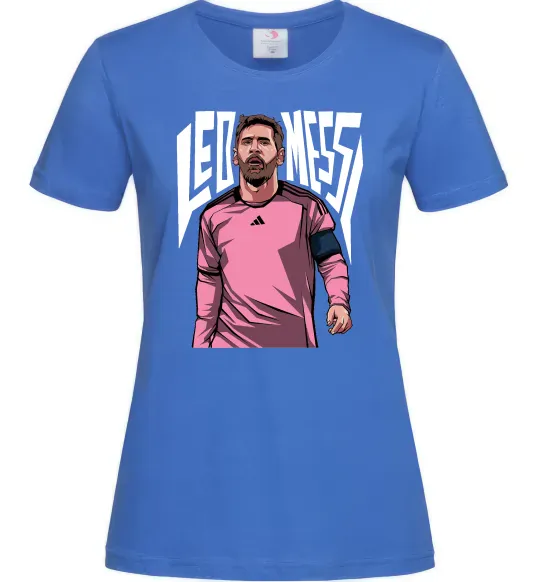 Женская футболка Leo Messi art Ярко-синий фото