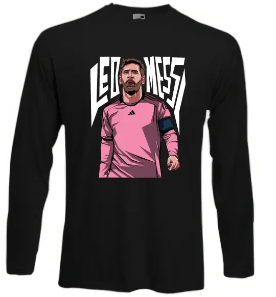 Лонгслив Leo Messi art Черный фото