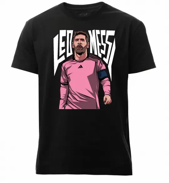 Чоловіча преміум футболка Leo Messi art Чорний фото