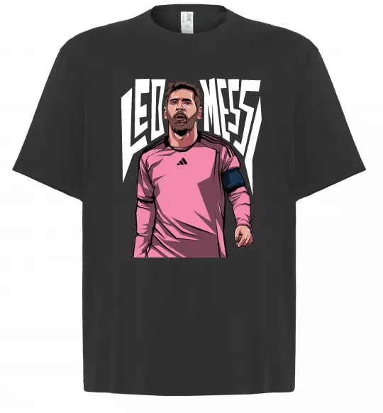 Футболка Оверсайз Leo Messi art Черный фото