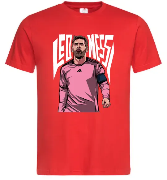 Мужская футболка Leo Messi art Красный фото