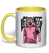Чашка с цветной ручкой Leo Messi art Солнечно желтый фото
