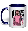 Чашка с цветной ручкой Leo Messi art Глубокий темно-синий фото