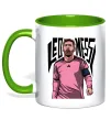 Чашка с цветной ручкой Leo Messi art Лаймовый фото