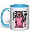 Чашка с цветной ручкой Leo Messi art Голубой фото