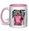 Чашка с цветной ручкой Leo Messi art Нежно розовый фото