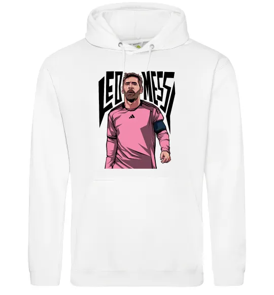 Чоловіча толстовка (худі) Leo Messi art Білий фото