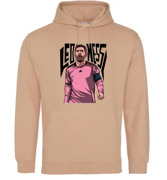 Женская толстовка (худи) Leo Messi art Песочный фото