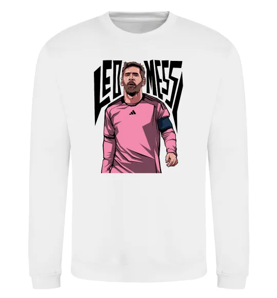 Світшот Leo Messi art Білий фото
