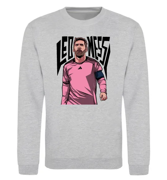 Світшот Leo Messi art Сірий меланж фото