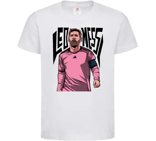 Дитяча футболка Leo Messi art Білий фото