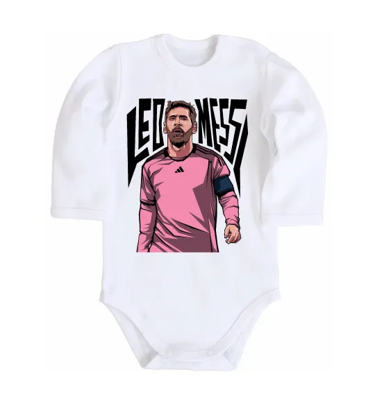 Детский боди Leo Messi art Белый фото