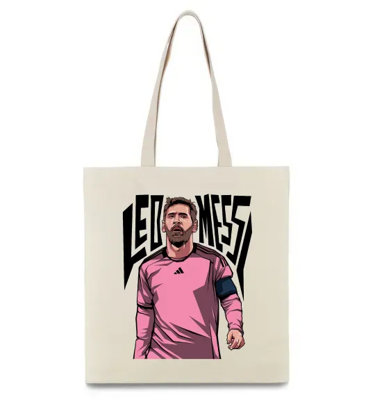 Эко-сумка Leo Messi art Бежевый фото