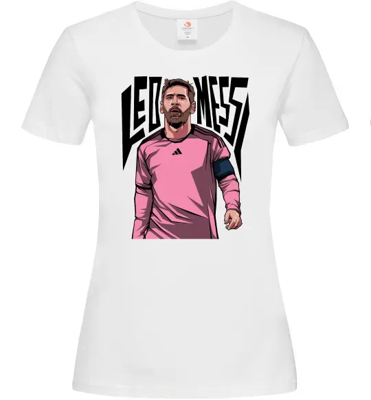 Женская футболка Leo Messi art Белый фото