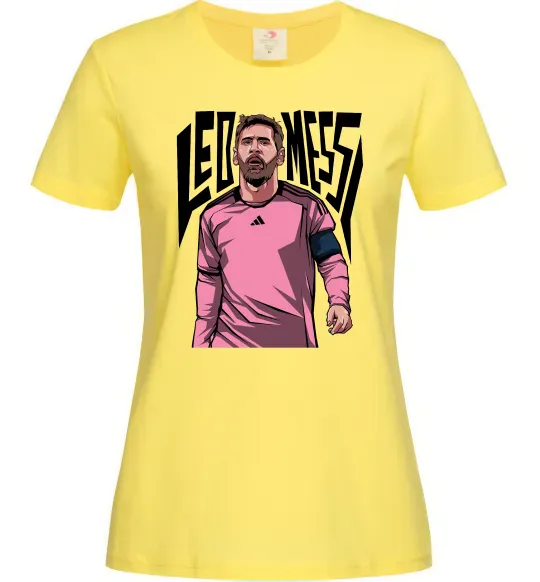 Женская футболка Leo Messi art Лимонный фото