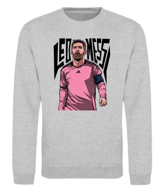 Свитшот Leo Messi art Серый меланж фото