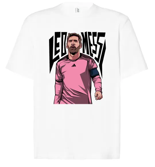 Футболка Оверсайз Leo Messi art Белый фото