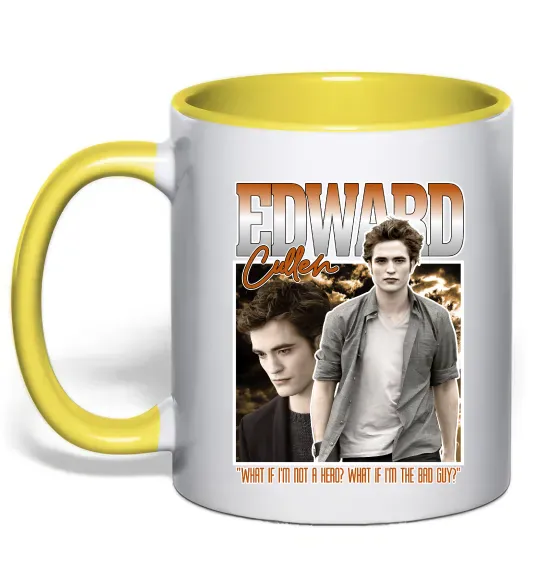 Чашка с цветной ручкой Edward Cullen Солнечно желтый фото