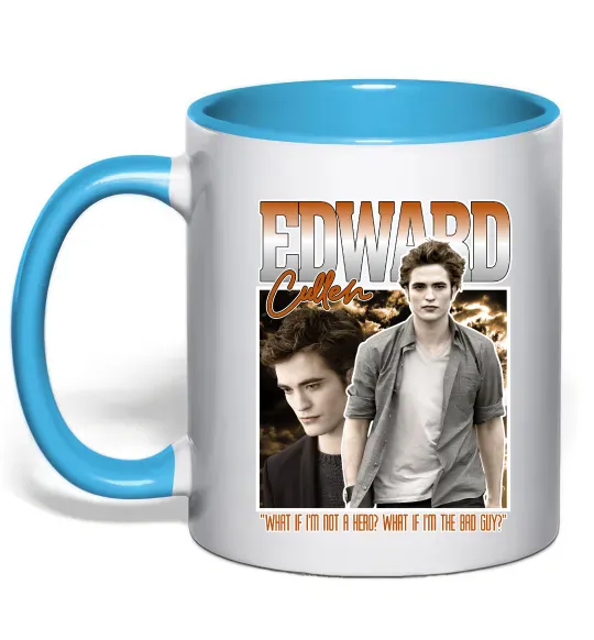 Чашка с цветной ручкой Edward Cullen Голубой фото