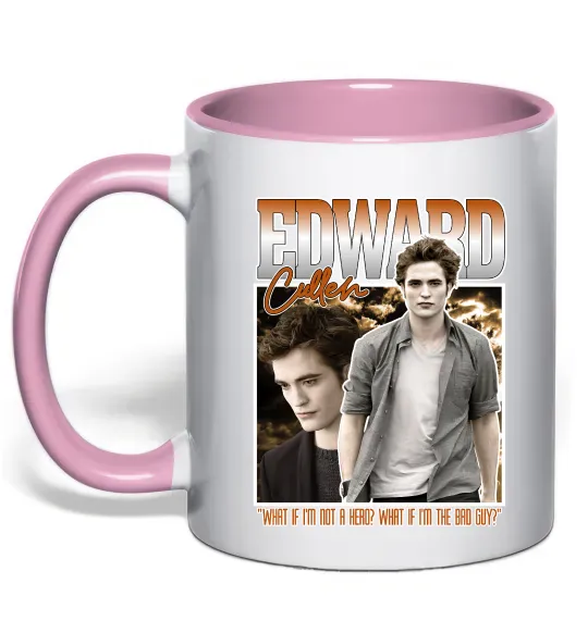Чашка с цветной ручкой Edward Cullen Нежно розовый фото