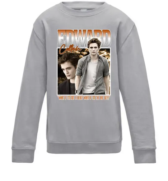 Детский Свитшот Edward Cullen Серый меланж фото