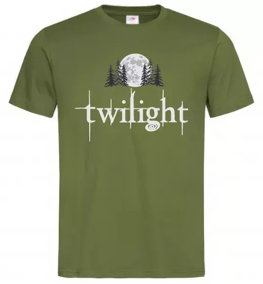 Мужская футболка Twilight moon Оливковый фото