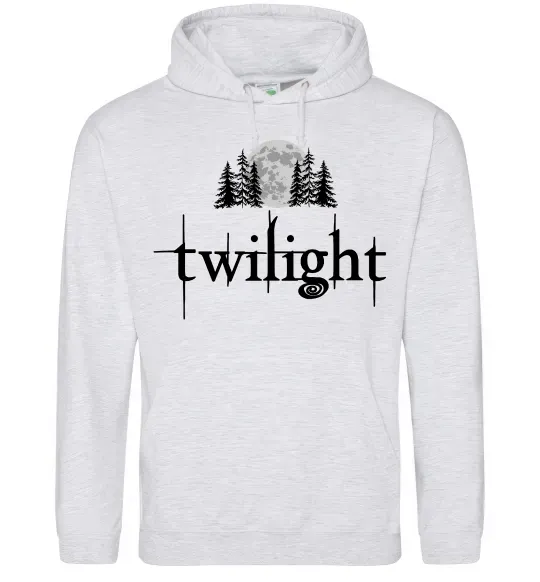 Мужская толстовка (худи) Twilight moon Серый меланж фото