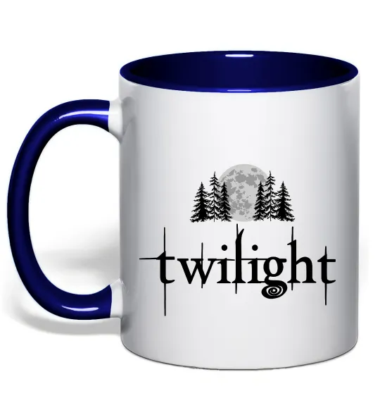 Чашка с цветной ручкой Twilight moon Глубокий темно-синий фото