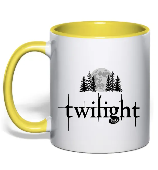 Чашка с цветной ручкой Twilight moon Лимонный фото