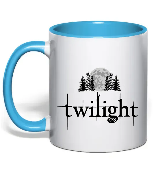 Чашка с цветной ручкой Twilight moon Голубой фото