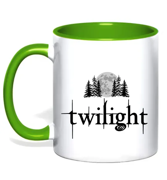 Чашка с цветной ручкой Twilight moon Зеленый фото