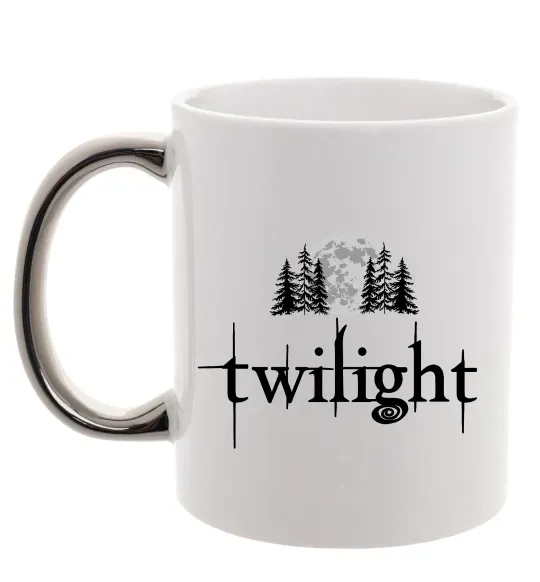 Чашка с цветной ручкой Twilight moon Серебро фото