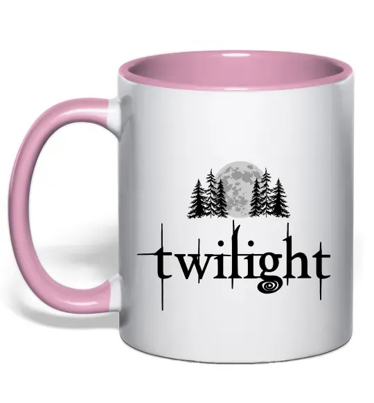 Чашка с цветной ручкой Twilight moon Нежно розовый фото