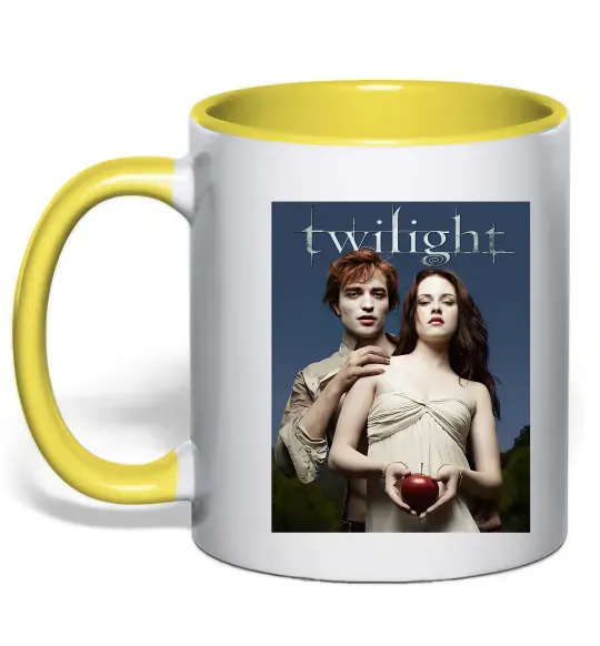 Чашка с цветной ручкой Сутінки Едвард та Белла Солнечно желтый фото