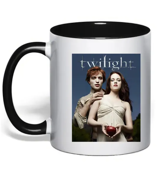 Чашка с цветной ручкой Сутінки Едвард та Белла Черный фото