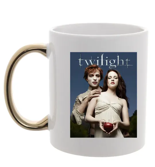 Чашка с цветной ручкой Сутінки Едвард та Белла Золото фото