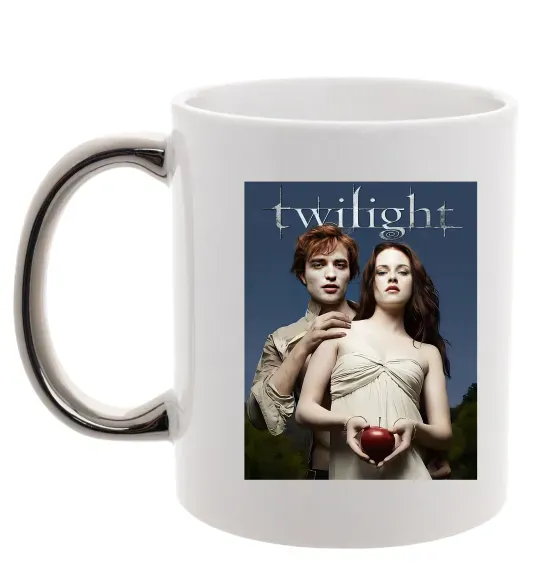 Чашка с цветной ручкой Сутінки Едвард та Белла Серебро фото