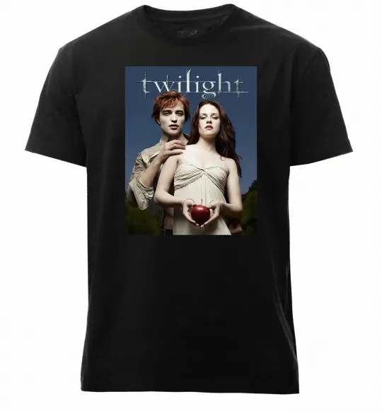 Чоловіча преміум футболка Сутінки Едвард та Белла Чорний фото