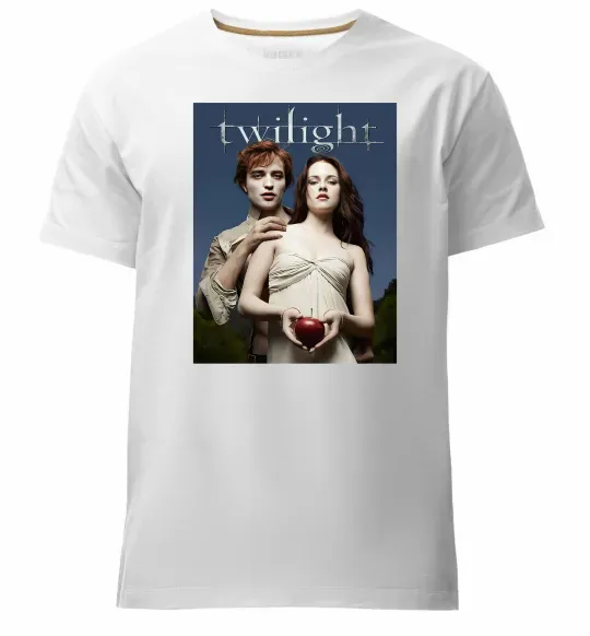 Чоловіча преміум футболка Сутінки Едвард та Белла Білий фото