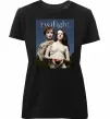 Жіноча преміум футболка Сутінки Едвард та Белла Чорний фото