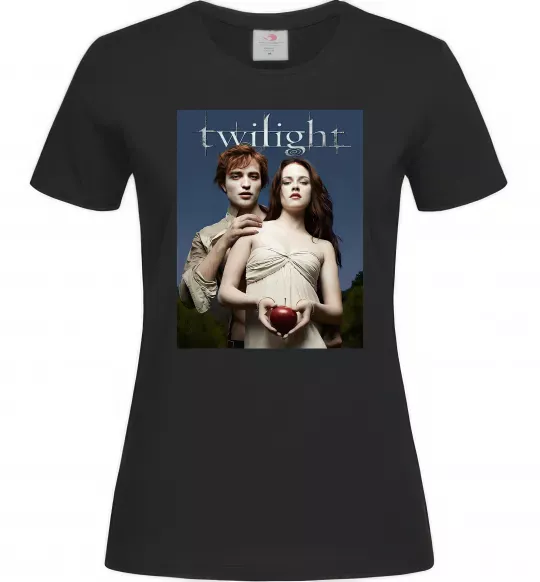 Женская футболка Сутінки Едвард та Белла Черный фото