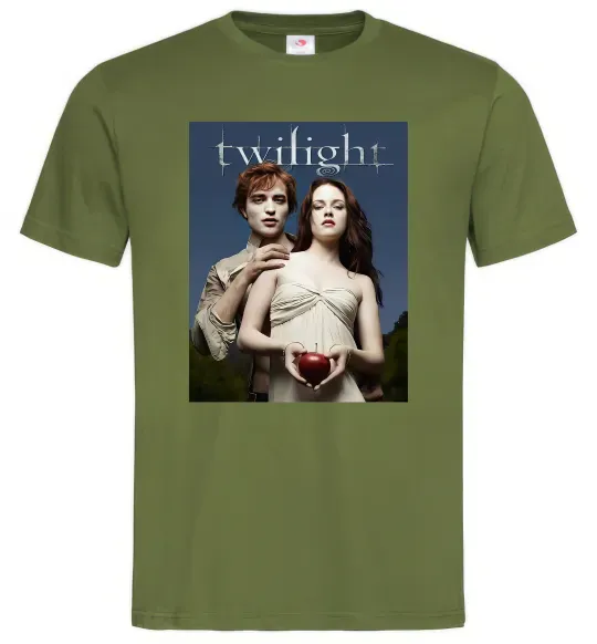 Мужская футболка Сутінки Едвард та Белла Оливковый фото