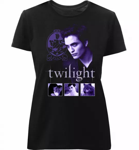 Жіноча преміум футболка Сутінки колаж Чорний фото