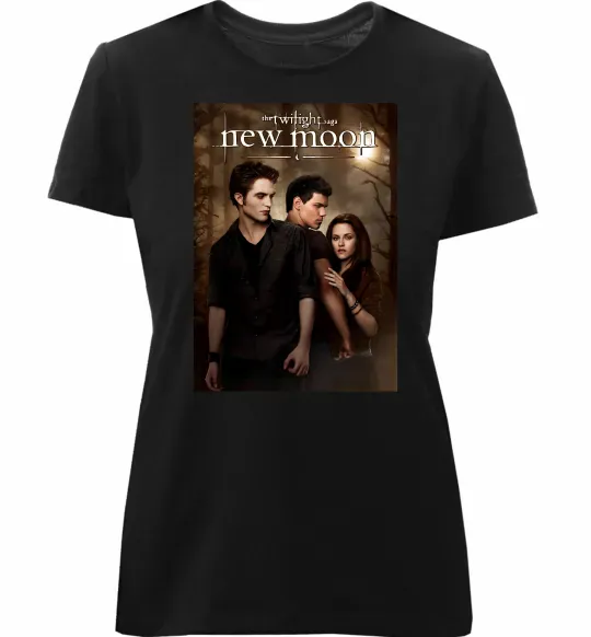 Жіноча преміум футболка Twilight New moon Чорний фото