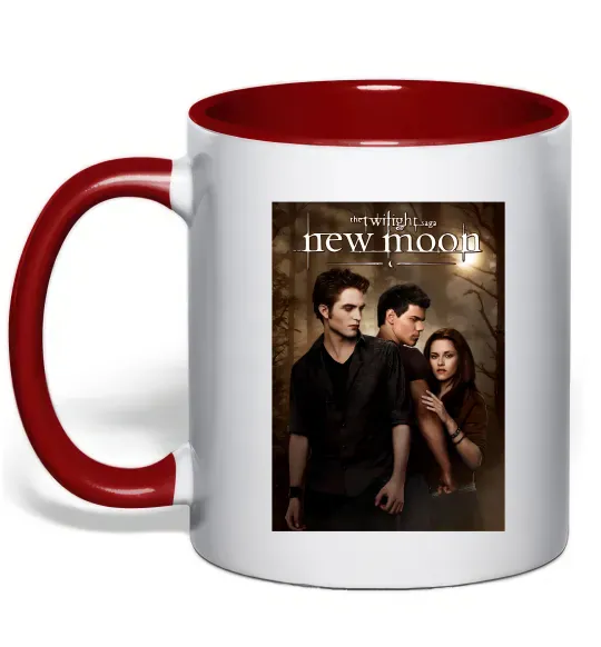 Чашка с цветной ручкой Twilight New moon Красный фото