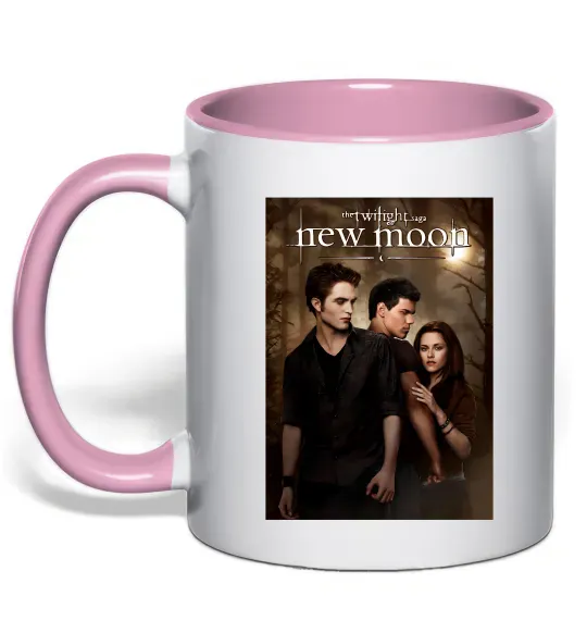 Чашка с цветной ручкой Twilight New moon Нежно розовый фото