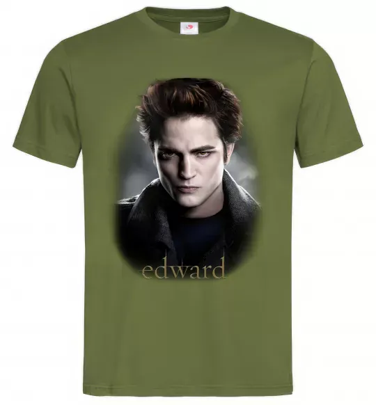 Мужская футболка Едвард Сутінки Оливковый фото