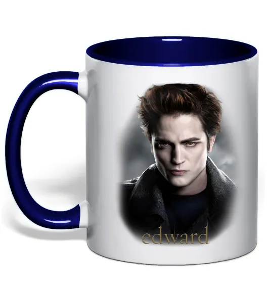 Чашка з кольоровою ручкою Едвард Сутінки Глибокий темно-синій фото